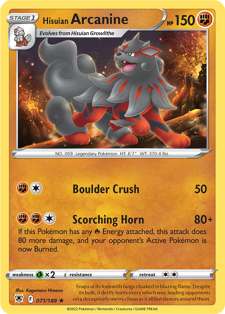 Hisuian Arcanine Reverse Holo
